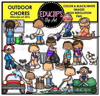 Preview of Outdoor Chores Clip Art Bundle {Educlips Clipart}