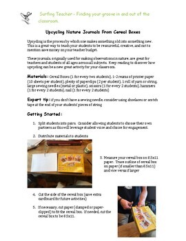 Preview of Outdoor Education - Upcycling Nature Journals from Cereal Boxes (Project)