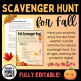 Outdoor Fall Scavenger Hunt