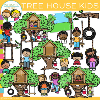 Preview of Outdoor Kids Tree House Clip Art  {Whimsy Clips Nature Clip Art}