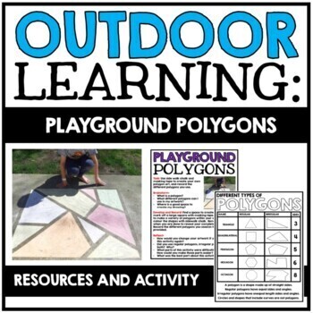 Preview of Outdoor Learning Math Activity - Polygons Unit - Earth Day Activities Crafts Art