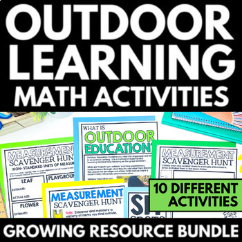 Preview of Outdoor Math Activity Growing Bundle - Outdoor Education Earth Day Math Activity