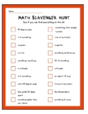 Outdoor Math Scavenger Hunt