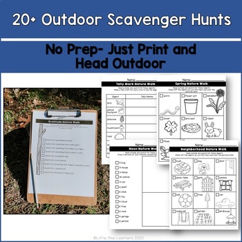 Preview of Outdoor Nature Walk and Scavenger Hunt Activities
