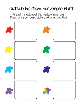 Outdoor Rainbow Scavenger Hunt by Ariane Vozar | TPT