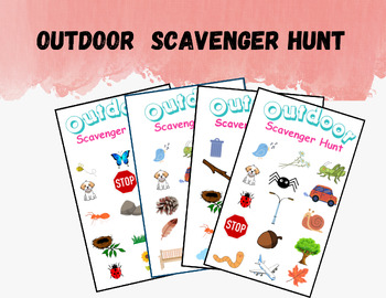 Preview of Outdoor Scavenger Hunt Cards (4)