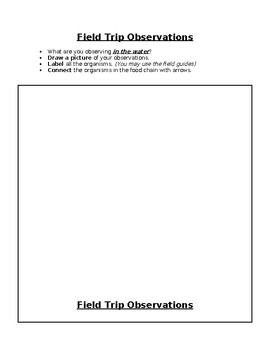 Preview of Outdoor or Field Trip Observation Packet