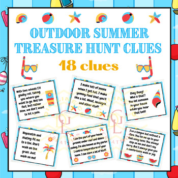 Preview of Outdoor summer Scavenger Hunt context Clues activities brain break game 3rd 4th