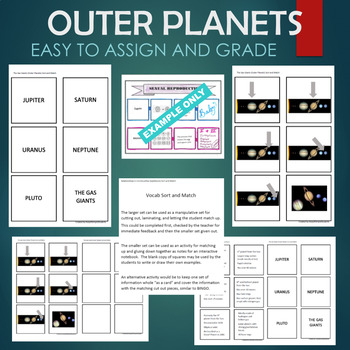 Preview of Outer Planets (Gas Giants) and Pluto Sort and Match STATIONS Activity