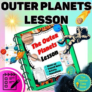 Preview of Outer Planets Lesson- Saturn, Jupiter Notes Activity and Slides Space Lesson