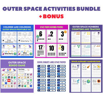 Preview of Outer Space Activities Bundle for Preschool, PreK, and Kindergarten