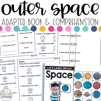 Preview of Outer Space Adapted Book & Comprehension for Special Education