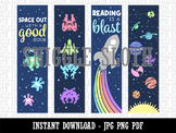 Outer Space Alien Astronaut Planets Rocket Stars Bookmarks