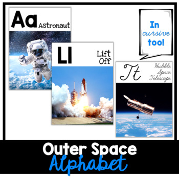 Preview of Outer Space Alphabet | REAL LIFE Photos | Classroom Decor
