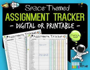Preview of Outer Space Astronaut Assignment Tracker Checklist Digital Editable Printable