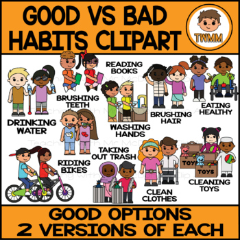 Good vs Bad Habits l Life Skills l TWMM Clip Art by TWMM | TPT