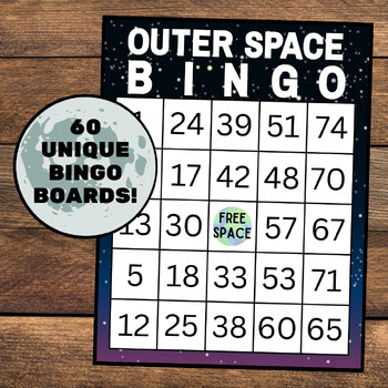 Preview of Outer Space Bingo | 60 Cards | Solar System Bingo | Astronomy Bingo