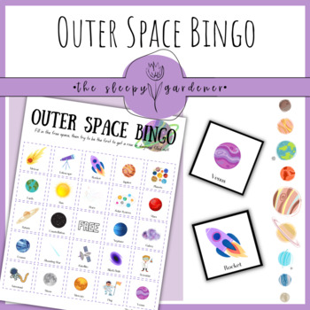 Preview of Outer Space Bingo | Space Game | Planets | Galaxy | Low Prep Activity