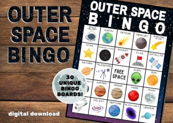 Preview of Outer Space Bingo | Solar System Bingo | Space Bingo | See Preview | Space Game