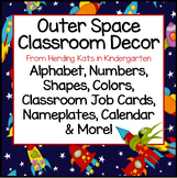Outer Space Classroom Decor Bundle with Blue Backgrounds