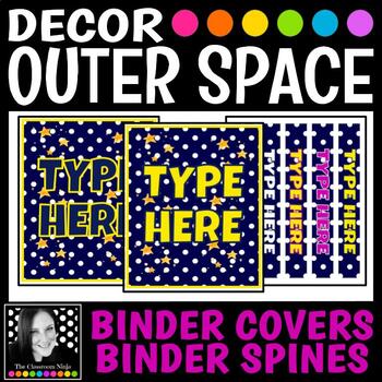 Preview of Outer Space Classroom Decor Editable Binder Covers and Spines