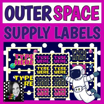 Outer Space Classroom Decor Editable Supply Labels for Organization