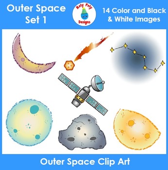 Preview of Outer Space Clip Art Set 1
