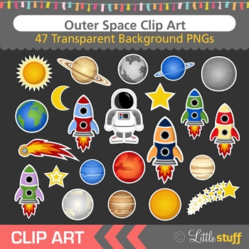 Outer Space Clip Art Solar System Astronaut Rocket Astronomy Clipart