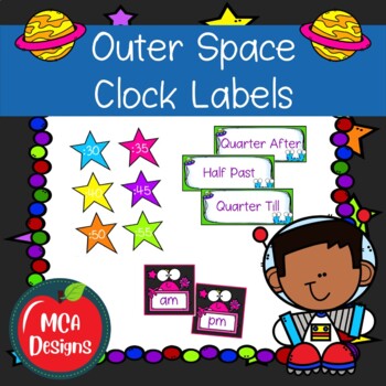 Preview of Outer Space Clock Labels