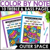 Music Coloring Pages - Outer Space Color by Note  - Treble