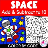Space Color by Number Code Addition & Subtraction Within 1