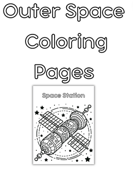 Preview of Outer Space Coloring Pages Pack