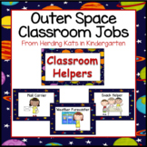 Outer Space Decor Classroom Jobs Signs with blue backgrounds