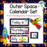 Outer Space Decor for Calendar Set with blue backgrounds