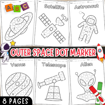 Spaceship Dot Markers Activity Book: Easy Toddler-Preschool-Kids Dot Markers