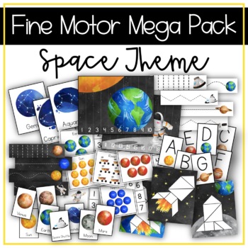 Preview of Outer Space Fine Motor Centers, Hands-On Math and Literacy