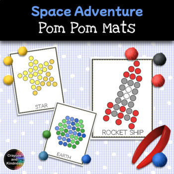 Preview of Outer Space Fun - Pom Pom Tweezer Center - Science Fine Motor OT Mats