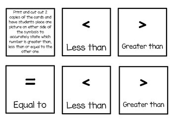 Solar System/Outer Space Greater Than, Less Than, Equal To Cards