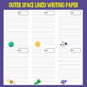 Preview of Outer Space Lined Writing Paper