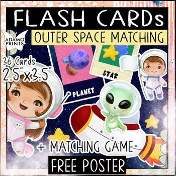 Preview of Outer Space Matching Game Montessori Preschool Astronomy Educational Prints