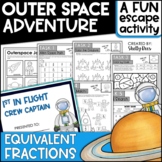 Outer Space Math Activities Escape Room Equivalent Fractio