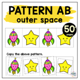 Outer Space Preschool AB Patterns Worksheets for Fine Moto