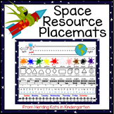 Outer Space Resource Mats with blue backgrounds