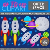 Outer Space Rockets Clip Art (Digital Use Ok!)