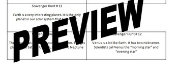 Preview of Outer Space Scavenger Hunt