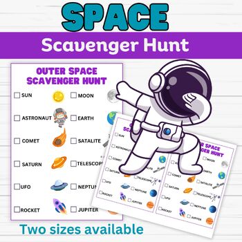 Preview of Outer Space Scavenger Hunt - Space Activity Game