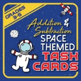 Outer Space Themed Addition & Subtraction Task Cards | 3rd