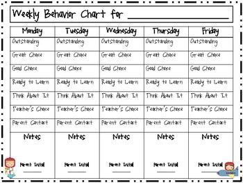 Clip Up And Down Behavior Chart