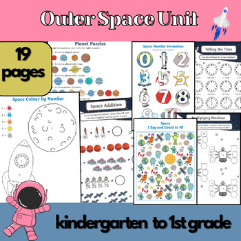 Preview of Outer Space Unit, outer space activities,outer space math,kindergraten themed