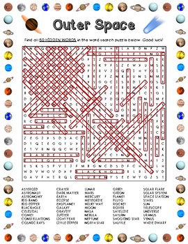 outer space word search 50 words by larue learning products tpt